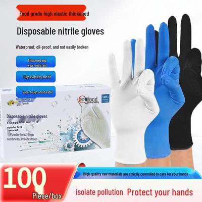 Luvas Descartáveis de Nitrilo de Alta Elasticidade Sem Pó para Cozinha e Limpeza, Impermeáveis e Resistentes a Óleo