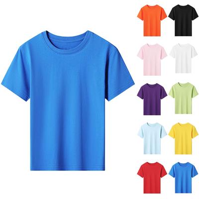 Children's Round Neck Casual Color Short Sleeved T-shirt Top