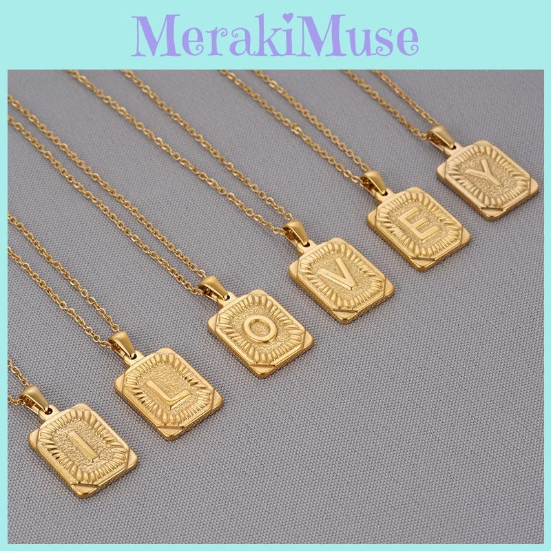 Trendy Unisex Stainless Steel Letter Pendant Necklace O-type Cross Chain 2021 Summer Collection