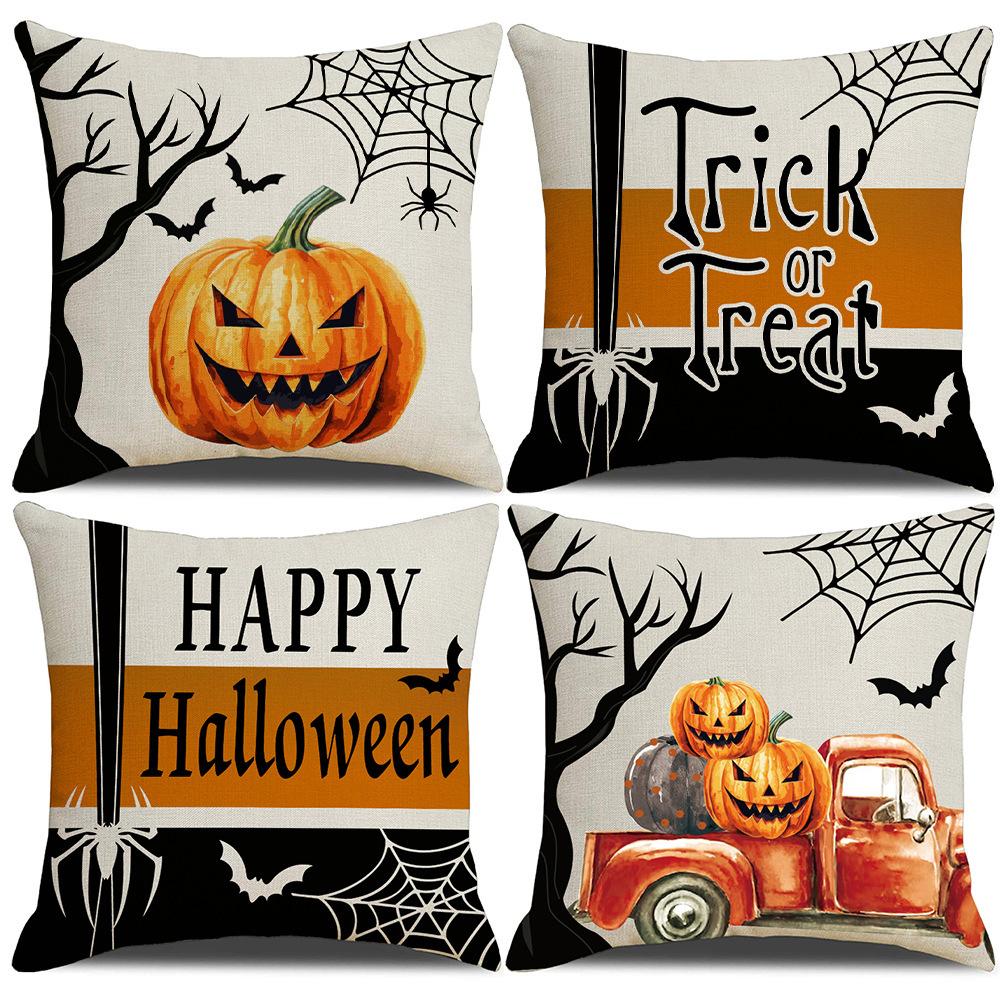 Halloween Pillowcase Pumpkin Skull Funny Ghost Cushion Cover Sofa Living Room Decoration Pillow