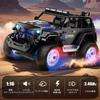 1/16 Scale RC Jeep Car for Kids, 4WD Off-Road Creeper Scale RC Car with Lights & Sounds, Spraying Function, 2.4GHz, 2 Rechargeable Batteries, Japanese