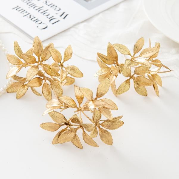 Artificial Flowers Plants Golden Pines Home Room Christmas Tree Wedding Garland Decor Bridal Accessories Clearance Craft Flowers