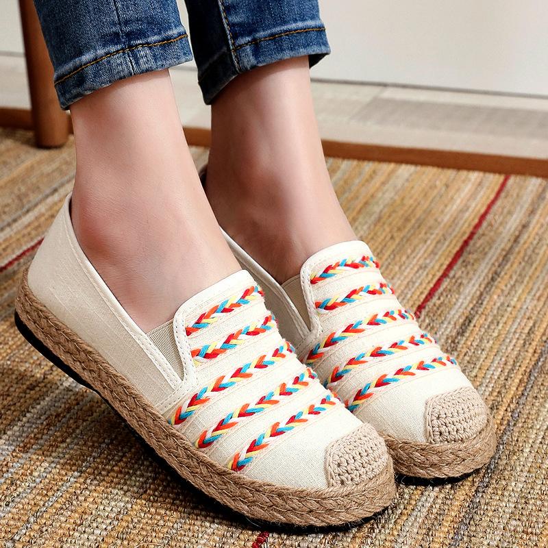 Processing customized old Beijing cloth shoes women's casual ethnic style mother shoes breathable one-pedal women's shoes soft-soled casual shoes