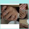 Unique Korean Inspired S925 Silver Adjustable Ring With Geometric Design For Women