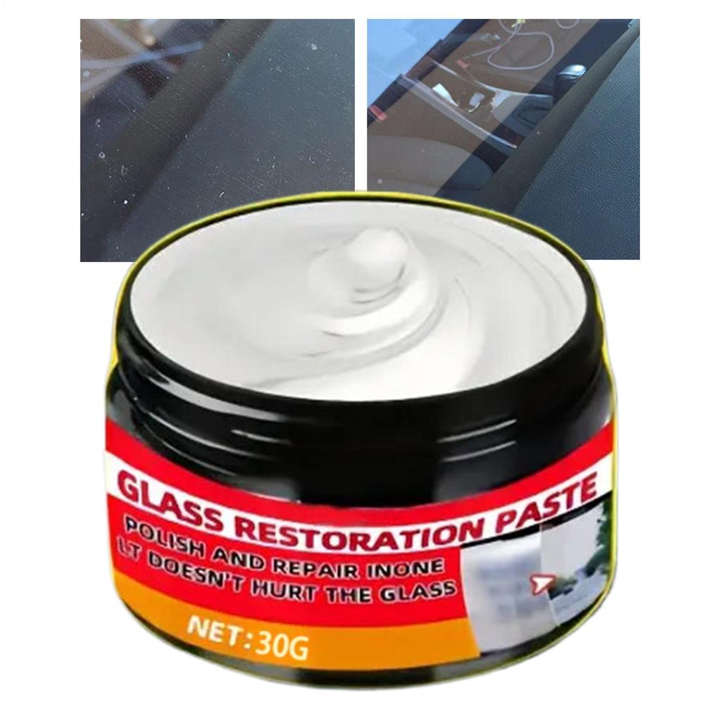 Nettoyant Rayures Verre Réparateur Pare-brise Restaureur Nettoyant Taches d'Eau Auto Composé pour Miroir Portes de Douche pour Camion Automobile