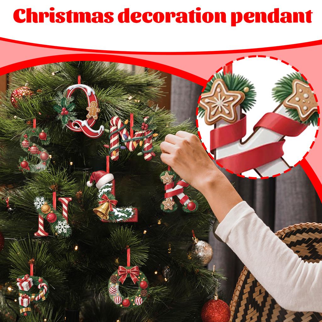 2D Christmas Decoration Pendant Christmas Tree Tag Theme Party Crafts Ornament