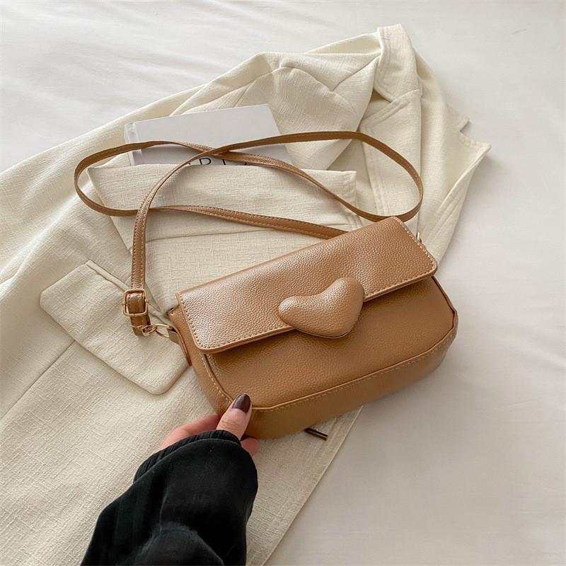 Elegant Stylish Small Shoulder Bag For Women In Black White Pink Khaki With Soft Pu Material