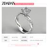 ZDADAN 925 Silver AAA White Cubic Zircon Ring For Women Wedding Jewelry Party Gift