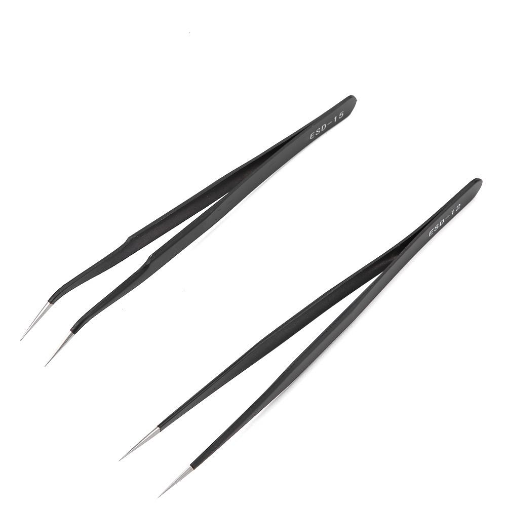 

Anti rust Stainless Steel Makeup Eyelash Grafting Tweezers Manicure Nail Art Tool #3
