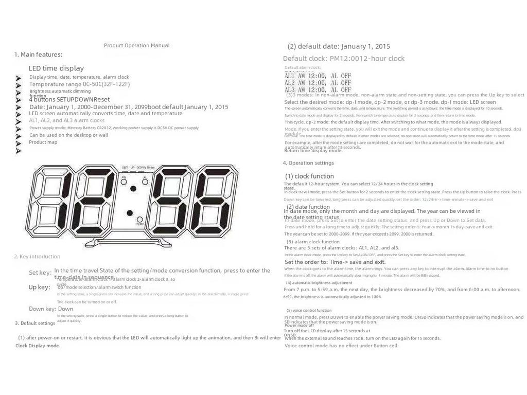Koreański 3D LED Cyfrowy Zegar Ścienny - Prosty i Stylowy Design Zasilany przez USB