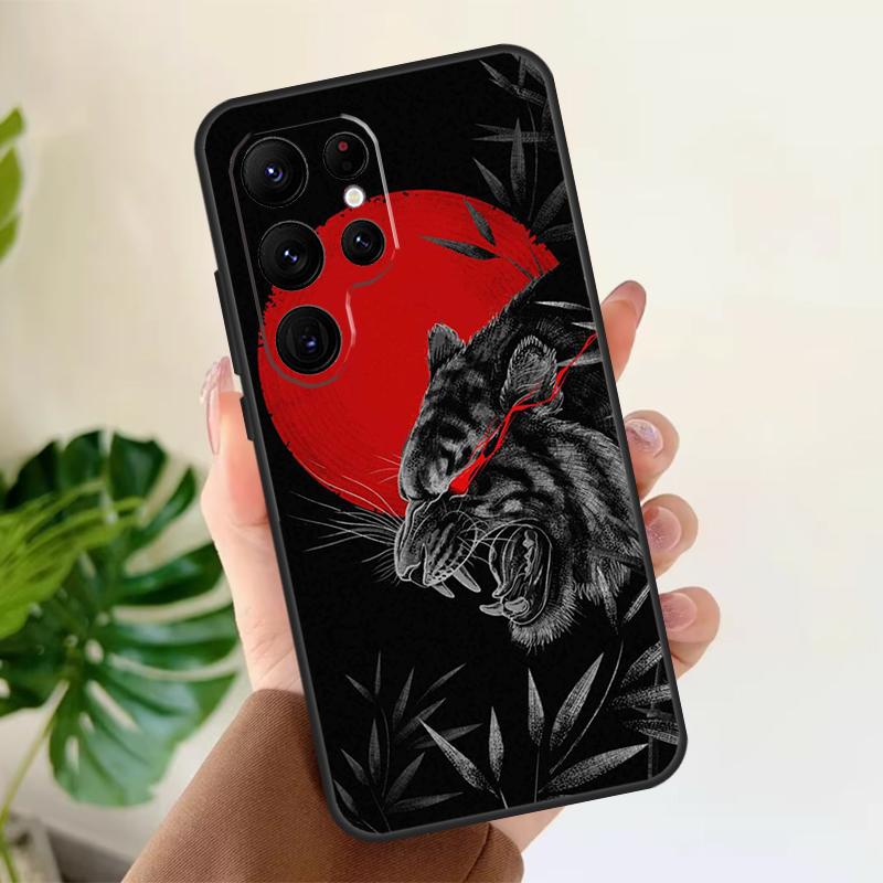 Tiger Red Sun Japan Art Soft Case For Samsung Galaxy S25 Ultra S21 S22 S23 S24 Plus S9 S10 S20 FE S24 FE Phone Cover