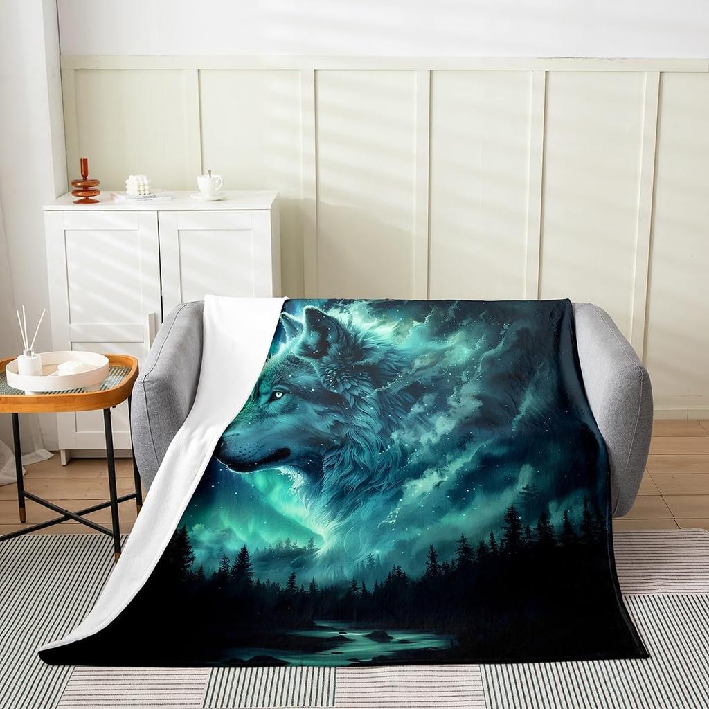 Stars Print Throw Blanket Cute Star Pattern Soft Breathable Fleece Blanket Watercolor Geometric Fuzzy Blanket for Sofa Bed Couch