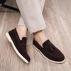 New Men's Casual Slip-On Shoes Soft Bottom One-Touch Lazy Shoes Easy Wear Round Toe Artificial Leather Non-Slip Sole