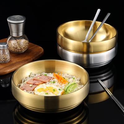 304 Edelstahl Reissalat Schüssel Doppelschicht Ramen Kimchi Würzschüsseln Saucenschale Lebensmittel Geschirr
