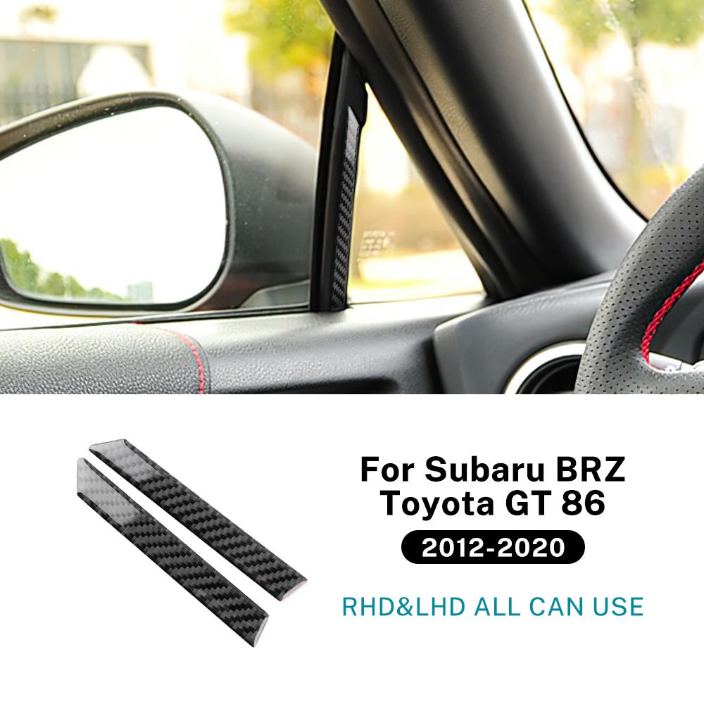Real Soft Carbon Fiber Sticker For Subaru BRZ Toyota GT86 2012-2016 2017 2018 2019 2020 LHD RHD A-Pillar Interior Accessories