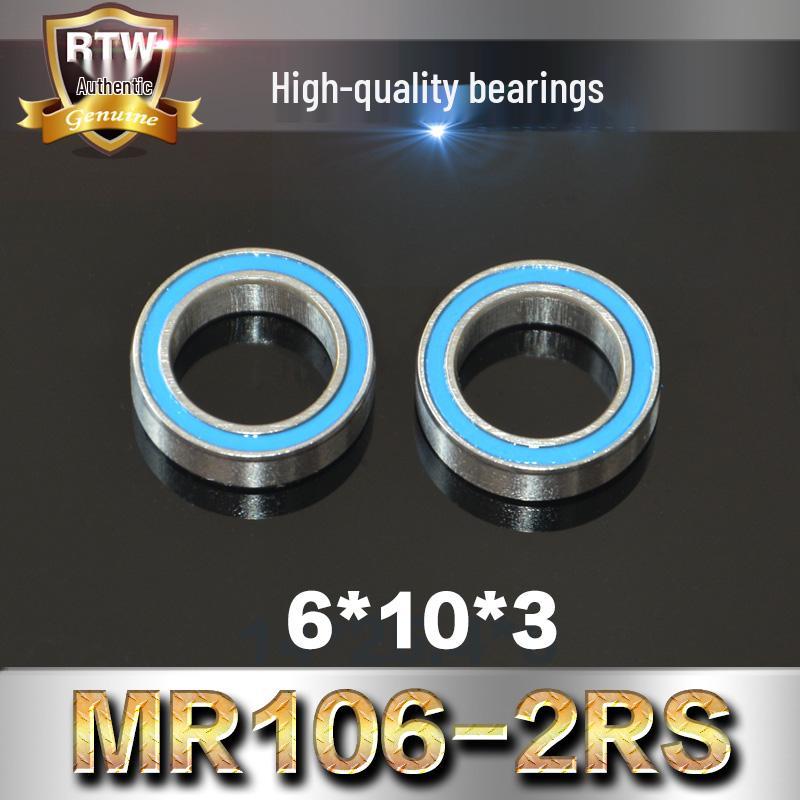 

MR106-2RS Miniature Deep Groove Ball Bearing 6x10x3mm, Blue Double Rubber Seal Dustproof.