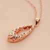 Purple Gold Car Flower Water Drop Hollow Pendant Rose Gold Plated Foreign Gas Color Gold Necklace