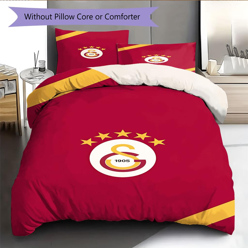 Galatasaray Halo Bedding Quilt Set Quilt Cover Pillowcase Home Decoration Birthday Gift (1 * Duvet Cover + 2 * Pillowcase, Without Core)