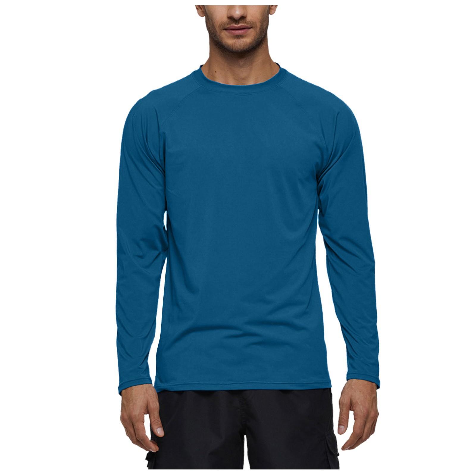 

Мужская свободная солнцезащитная одежда с длинными рукавами Upf 50+ Пляжное солнце Быстросохнущая одежда Мужская одежда для серфинга Мужские купальники XXL синий