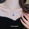 Micro-inlaid zircon blue flower stud earrings, Japanese and Korean small fresh earrings, personalized versatile and sweet Mori earrings for women