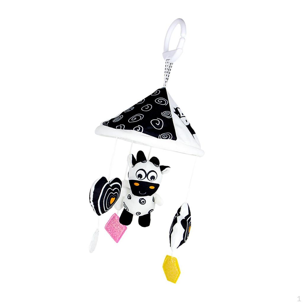 Baby Crib Mobile, Rattles Hanging Bed Bell Toy Black and White Mobile for Girls
