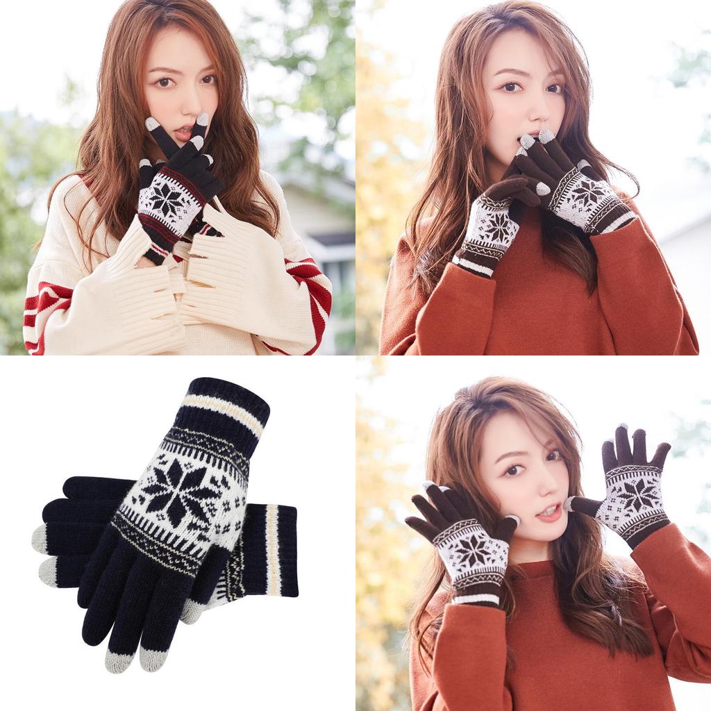 Hochwertige gestrickte Winterhandschuhe für Damen und Herren mit weichen Touchscreen-Funktionen