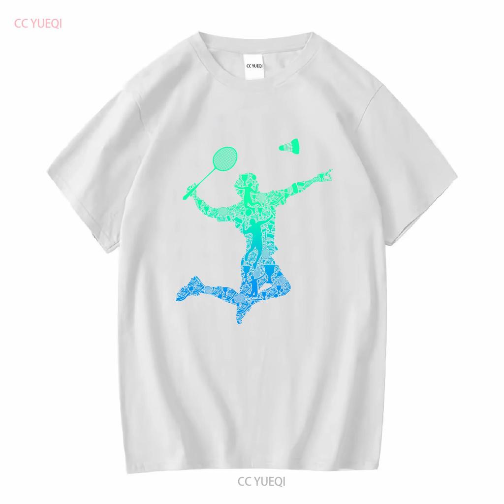 Badminton Player Shuttlecock Boys Kids Men Youth T shirt vintage Washed Unisex designer clothes Casual Stylish