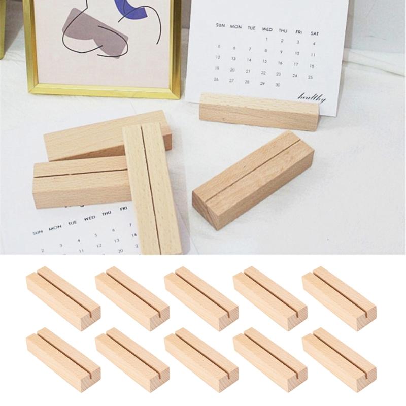 10 PCS Wood Place Card Holders Wood Sign Holders Table Number Holder Stands Name Card Holders for Wedding Table Setting