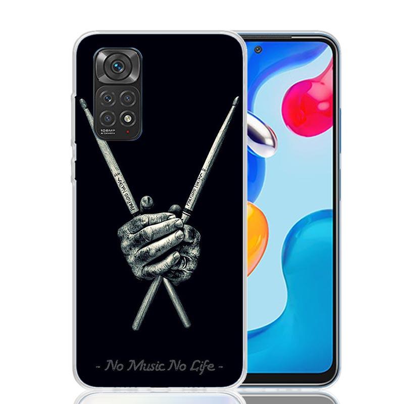 

Musical Instrument Drum Rock Phone Case For Xiaomi Redmi Note 13 14 15 Pro Plus 12S 12 14S 11S 11E 10 10S 11 11T 5G 4G Cover Coq Redmi Note 14 Pro 5G