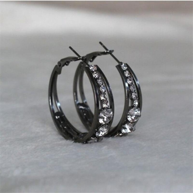 1 Pair of Earrings Exquisite Explosive Style Rhinestone Earrings for Men and Women Big… More