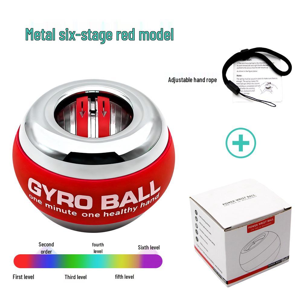 Luminous Fitness Gyroscope: Wrist & Arm Muscle Training Power Ball - Dazzling Platinum Grip