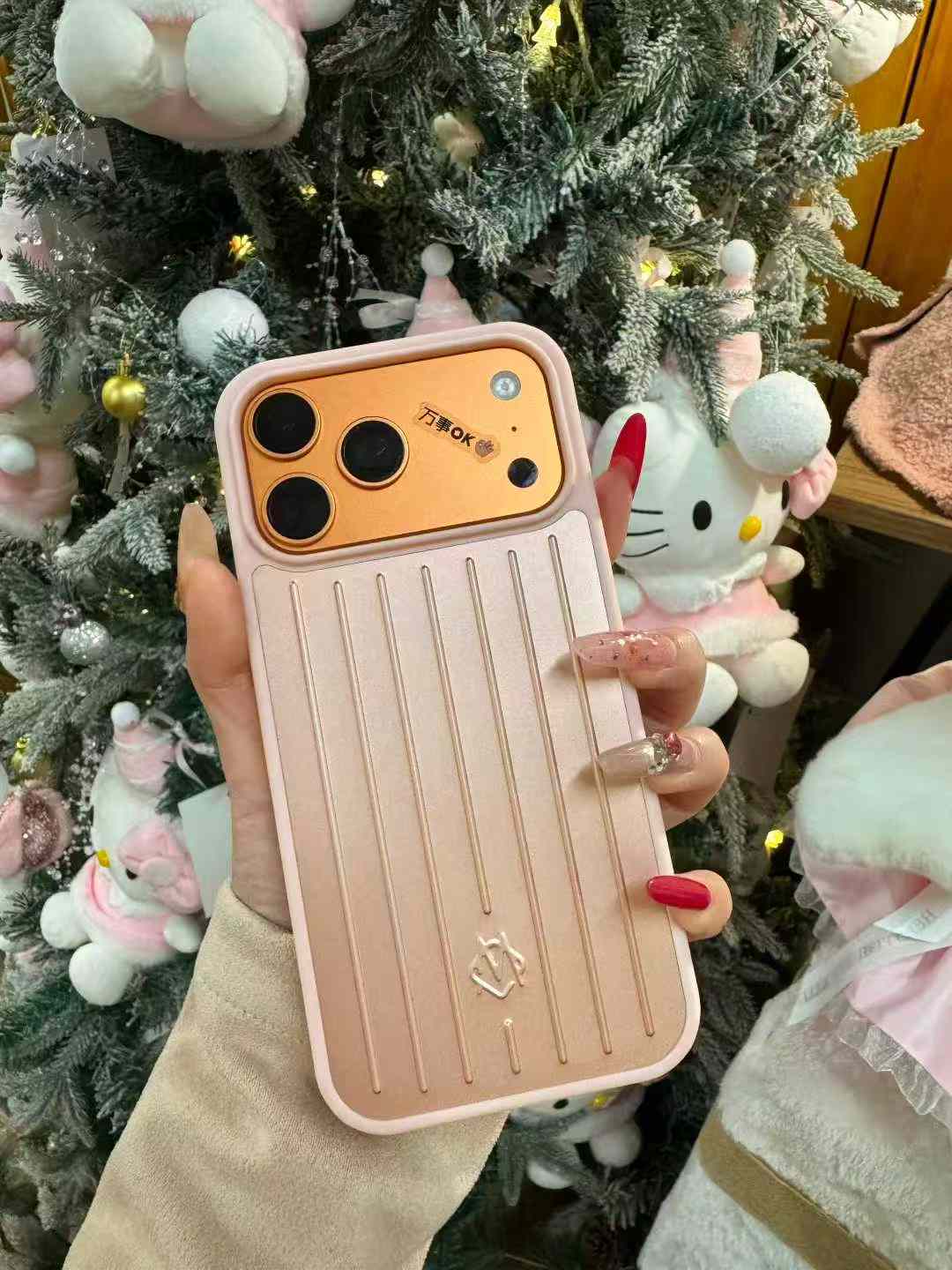 

Розкішний Бізнес 3D Чохол-Валіза для Подорожей для IPhone 17 Pro Max 16 15 14 Алюмінієвий Сплав Задня Кришка Захист від Падінь з Упаковкою в Подарунковій Коробці iPhone17 світло-рожевий колір