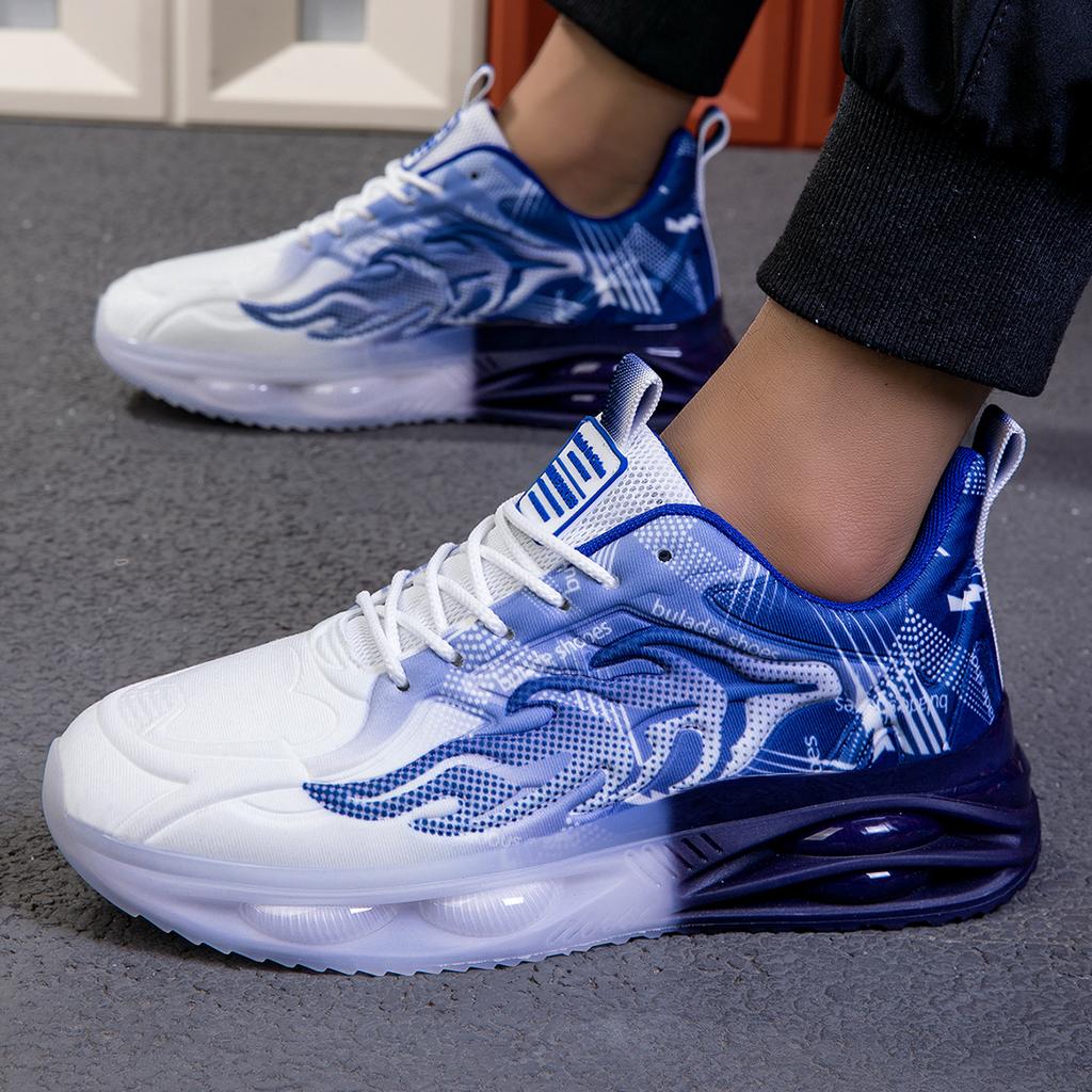 Men's Shoes Summer Trend Versatile Mesh Breathable Sports Shoes for Teenagers Casual Air Cushion Shock-absorbing Running Shoes