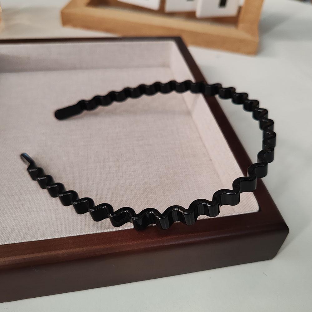 Fashion Wave Black Unisex Bezel Hairbands Headbands for Women Men Girls Vintage Hoop for Washface Tool Hair Bands Accessories