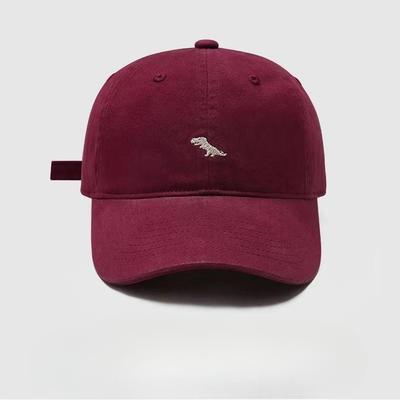 Dinosaurier Bestickte Koreanische Baseballkappe Breiter Schirm Zeigt Gesicht Kleine Mütze für Damen Neue Frühling und Sommer Baseballkappe Herren