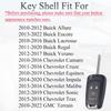 Key Fob Shell Case Fits for Chevrolet Sonic Trax Equinox Chevy Buick Encore GMC Terrain 4 Button Folding Flip Remote Control Key Fob Cover