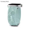 Silicone Bracelet For Apple Watch 11 10 46mm 42mm 9-8-7-6-5-4-3-2 Engraved Floral For IWatch Ultra 3 49mm 45mm-44-42-41-40-38mm