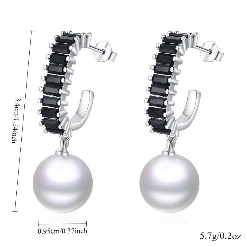 Black Awn Schwarze Schmuck-Tropfenohrringe für Frauen