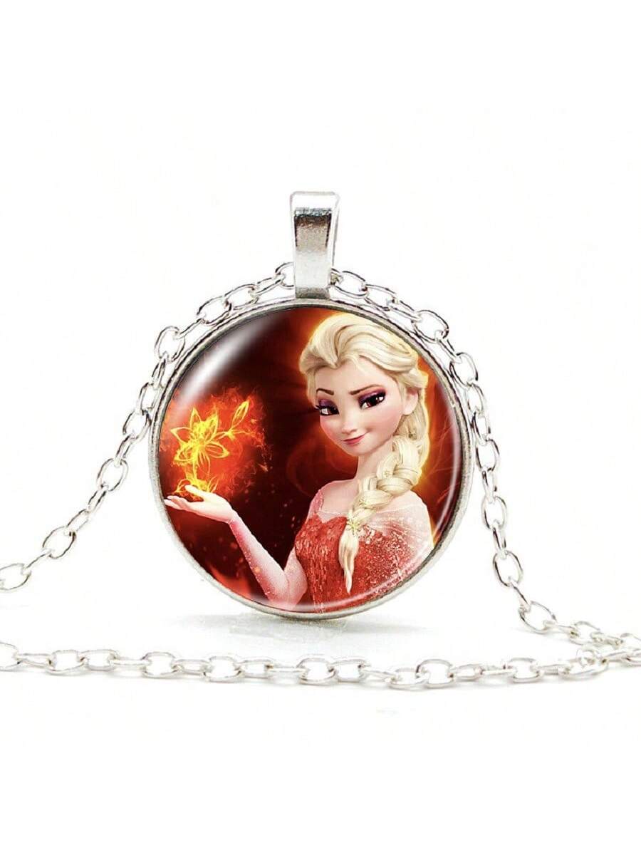 

Frozen Elsa Neck-Lace, Snow White Mermaid Neck-Lace Sweater Chain,Collectible Gift, Holiday Gift Good Gift For Kidss One Size