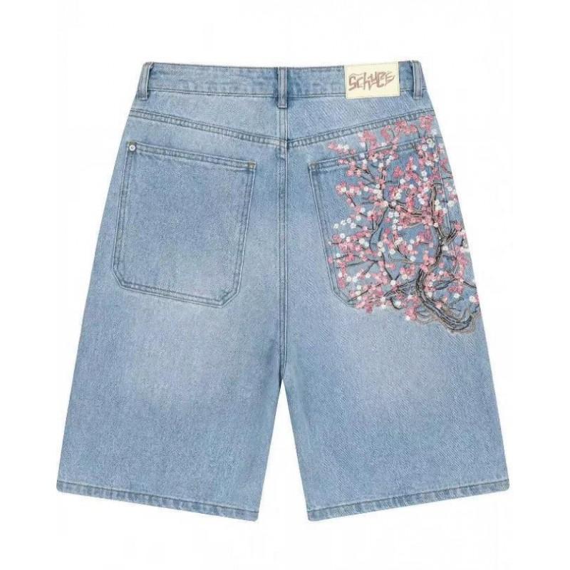 Mens Vintage Streetwear Denim Shorts With