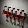 WallAttached Spray Bottle Rack Metal Wall Holder MultiCompartment Cleaning Supply