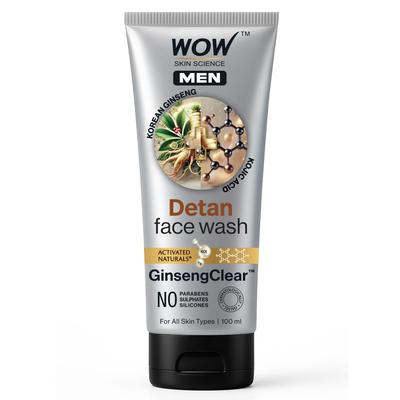 Men Korean Ginseng + Kojic Acid Detan Face Wash Gel 100ml For Clear Even Skin Tone