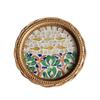 Light Luxury Rattan Woven Round Colorful Storage Tray Living Room Tea Table Fruit Pastry Cake Plate Trays Decorative