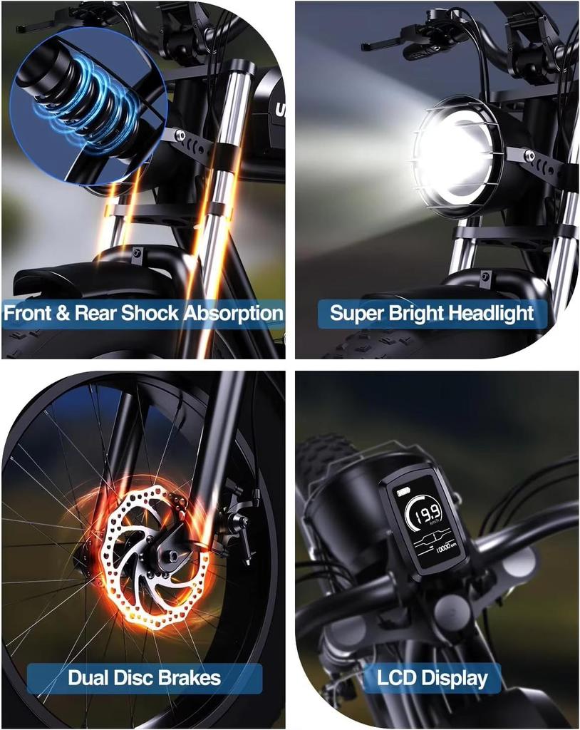 Kickwey K7 Adult Electric Bicycle 1500W 48V 23ah Mountain Electric Bike 20 Inch Fat Tire Outdoor Entertainment Off Road E Bike
