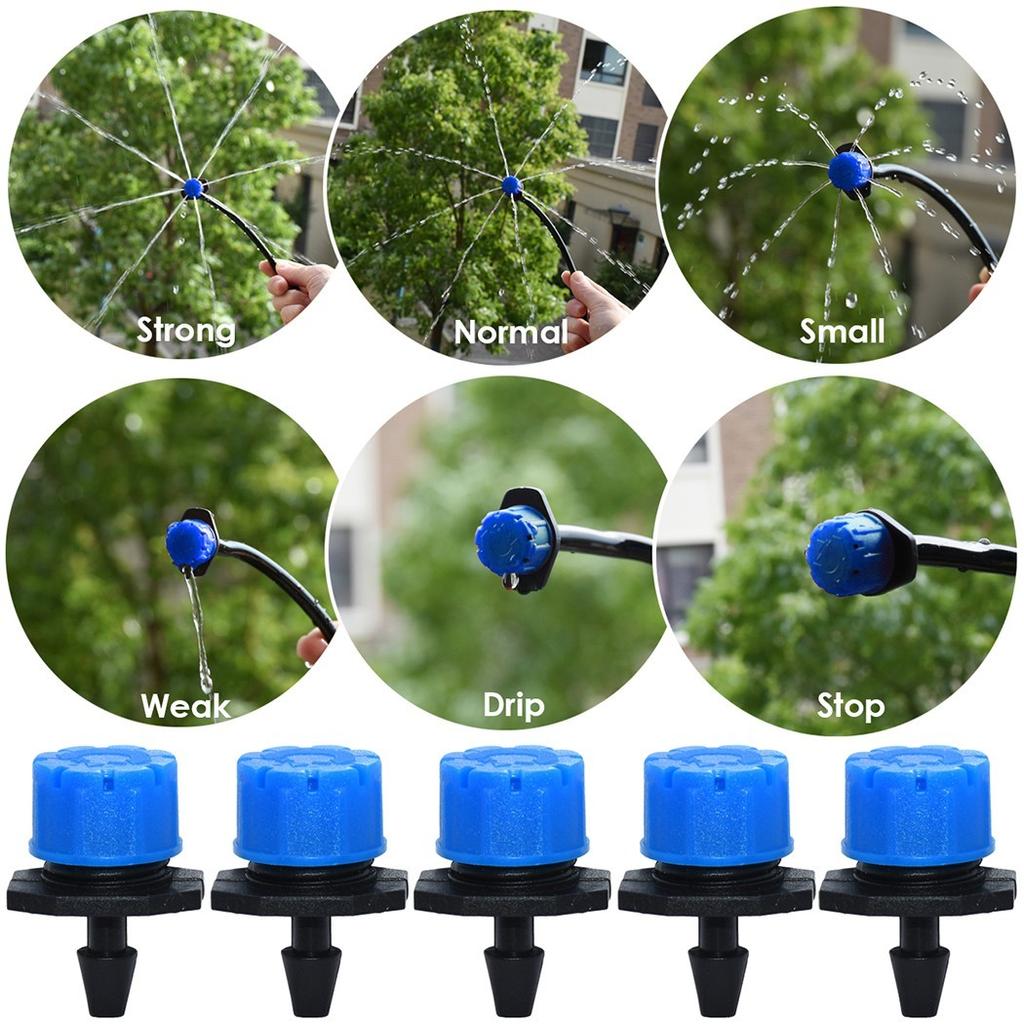 50PCS Adjustable Irrigation Sprinkler Garden Drip Emitters Spray Rotating