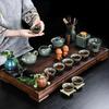Japanese Style Ceramic Kung Fu Tea Set with Stone Tray