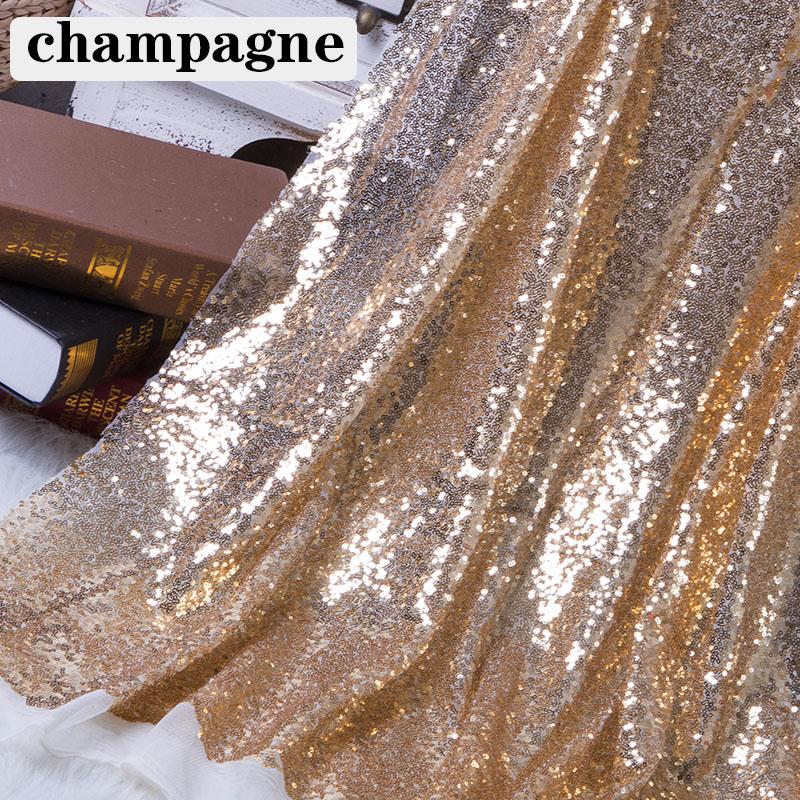 Width 130x50cm Sequin Fabric Sparkly Rose Gold Silver Glitter Fabric For Clothes Stage Party Wedding DIY Decoration