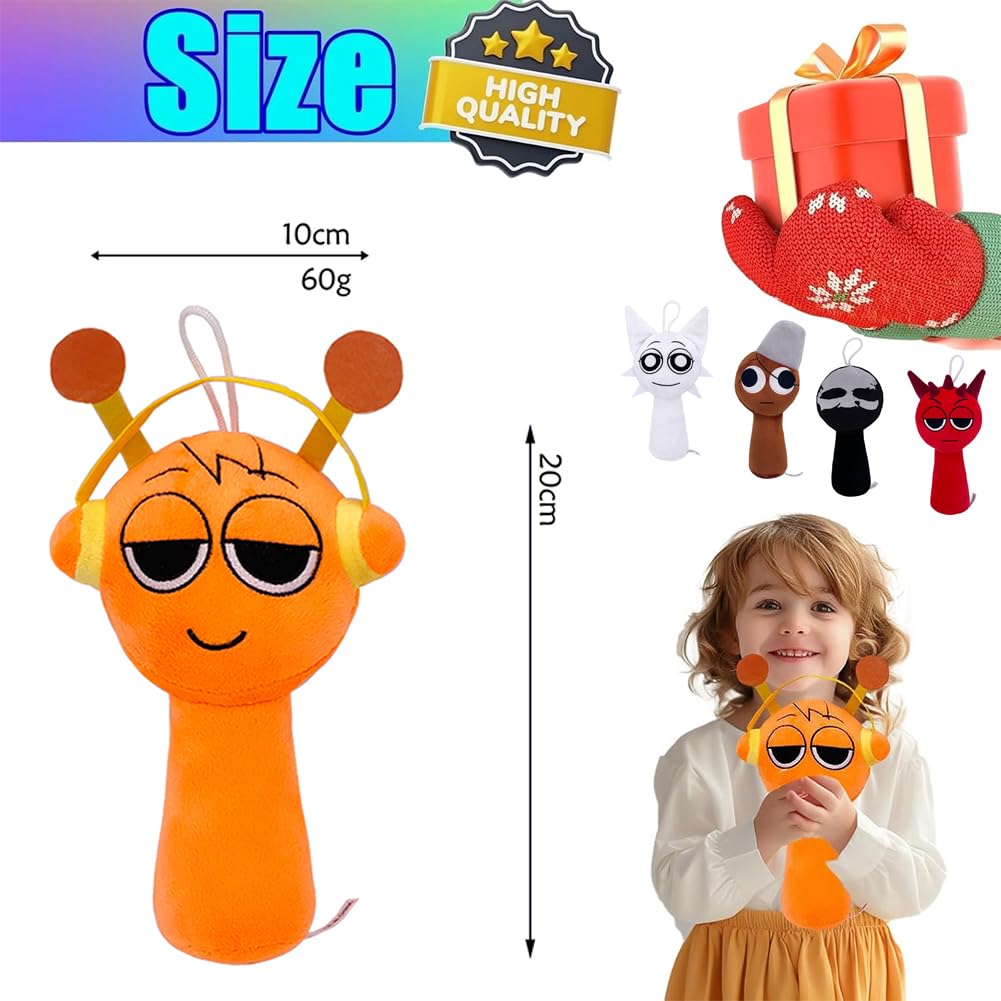 Set of 5 Sprunki Plush Dolls, Singing Monsters, Horror Game Characters, Cute Room Decorations, BirthdayChristmas Gifts for Kids and Adults (Set A)