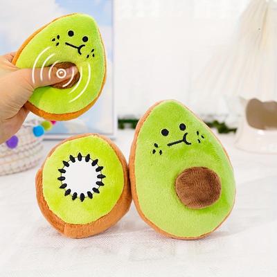 Brinquedo Squeaky para Animais de Estimação em Forma de Abacate, Brinquedo de Pelúcia Durável para Roer para Cães e Gatos, Brinquedo Interativo Sonoro para Cães de Todos os Tamanhos de Raça