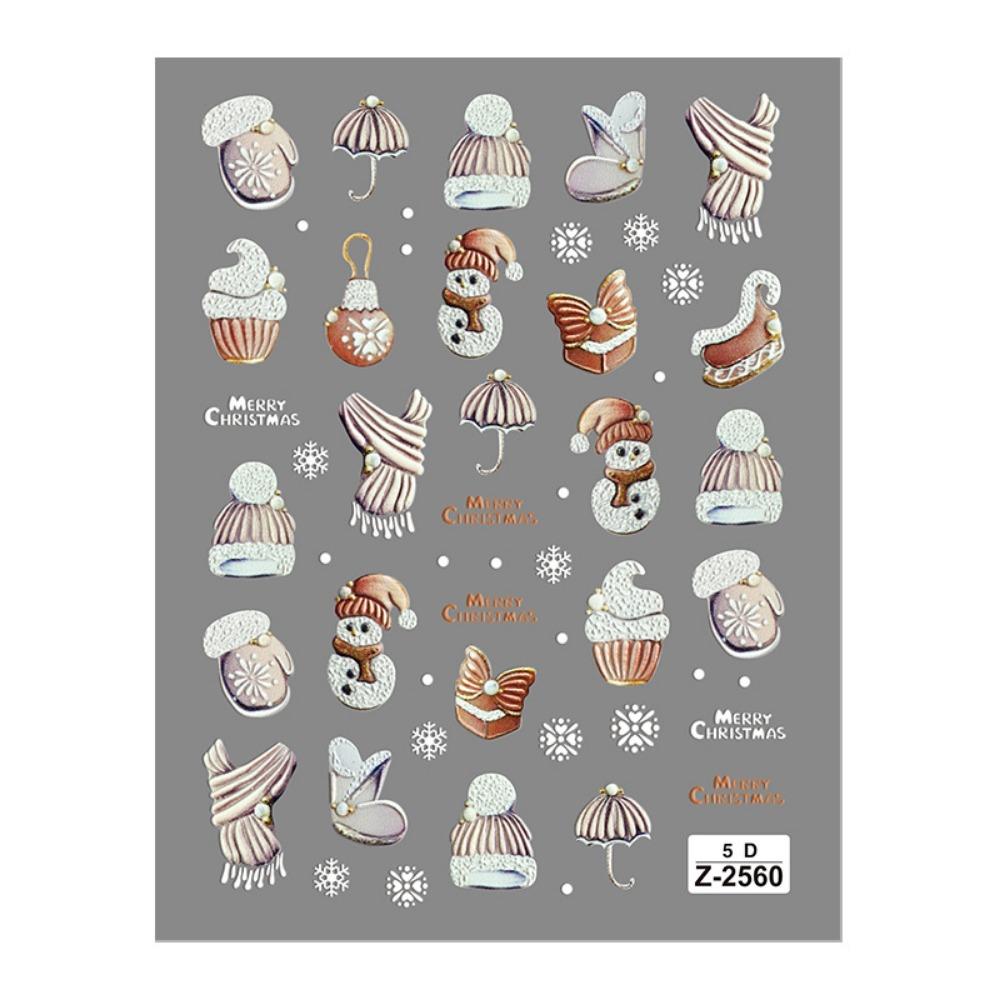 Weihnachtliche Nagelsticker – Schneeflocken- und Schneemannmuster, selbstklebend, mattes Finish, festliche Nageldekorationen zum einfachen Anbringen!